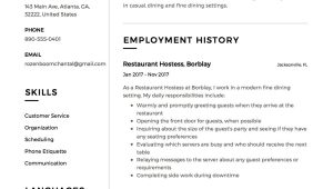 Sample Hostess Job Description for Resume Hostess Resume & Guide 12 Resume Examples (free Downloads) 2020