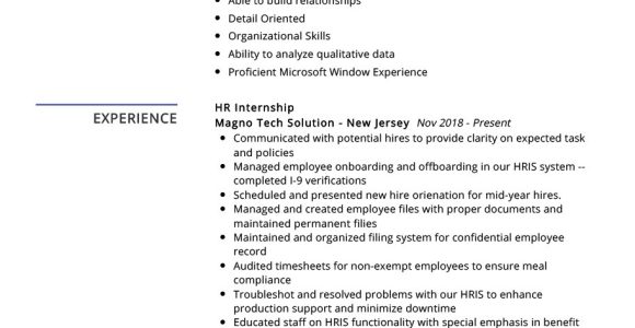 Sample Human Resources Resume for An Intern Hr Internship Resume Example 2022 Writing Tips – Resumekraft