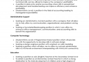 Sample Job Objectives for A Resume Resume Objective Statement