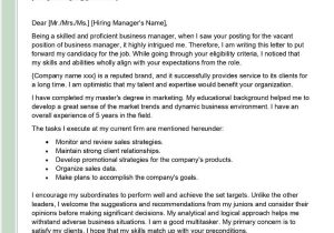 Sample Manager Cover Letter for Resume Business Manager Cover Letter Examples – Qwikresume