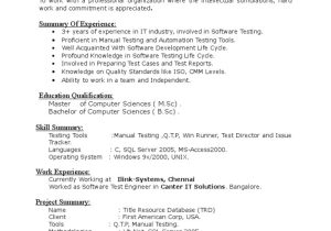 Sample Manual Testing Resume for 4 Years Experience 3.6   Yrs Exp In Testing Resume Pdf software Testing …