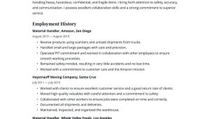 Sample Material Handler Resume Job Description Material Handler Resume Example & Writing Guide Â· Resume.io