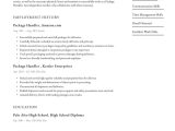 Sample Material Handler Resume Job Description Package Handler Resume Example & Writing Guide Â· Resume.io