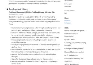 Sample Mcdonald S assistant Manager Resume Fast Food Manager Resume & Writing Guide  12 Examples 2022