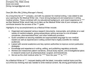 Sample Medical Writer Resume Cover Letter Medical Writer Cover Letter Examples – Qwikresume
