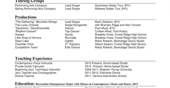 Sample Music Resume for College Application Musician Resume Samples Downloads 10 – Learnnc.web.fc2.com