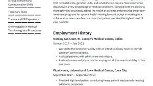 Sample Nursing Resume with Clinical Hours Nurse Resume Examples & Writing Tips 2022 (free Guide) Â· Resume.io