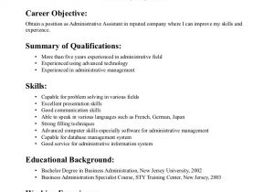 Sample Objective for Executive assistant Resume Career Objective for Ms – Derel