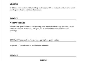 Sample Objective In Resume for Any Position Free 8 Sample Objective On Resume Templates In Ms Word