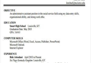 Sample Objective In Resume for First Job Basic First Job Resume Templates