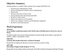 Sample Objectives for Resume In Medical Field Resume Objectives for Medical Office assistant, Medical assistant …