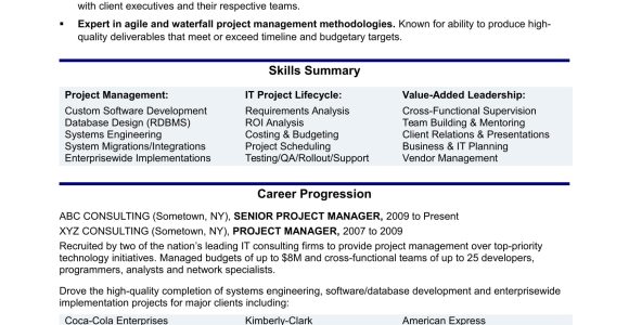 Sample Objectives for Resumes Project Management It Project Manager Resume Monster.com