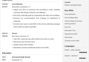 Sample Objectives In Resume for Fast Food Crew Mcdonald’s Resumeâsample, Skills & Job Description