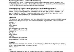 Sample Objectives In Resume for First Timer Resume Examples Career Highlights Awesome Stock Resume Examples …
