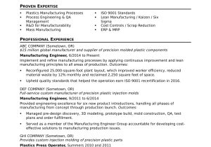 Sample Objectives In Resume for Industrial Engineers Manufacturing Engineer Resume Sample Monster.com