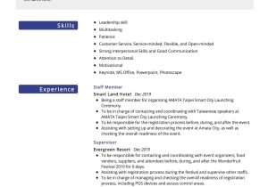 Sample Objectives In Resume for Ojt Mass Communication Hospitality Management Resume Sample 2022 Writing Tips – Resumekraft
