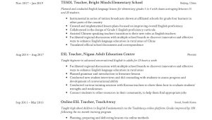 Sample Objectives In Resume for Online Teachers English Teacher Cv Objective October 2021