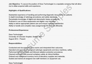 Sample Objectives In Resume for Radiologic Technologist Sample Resume for Radiologic Technologist