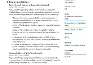 Sample Objextive Statements for Resume It Networking Network Engineer Resume & Writing Guide  20 Templates Pdf