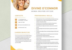 Sample Of A Animal Control Resume Animal Welfare Officer Resume Template – Word, Apple Pages, Psd …