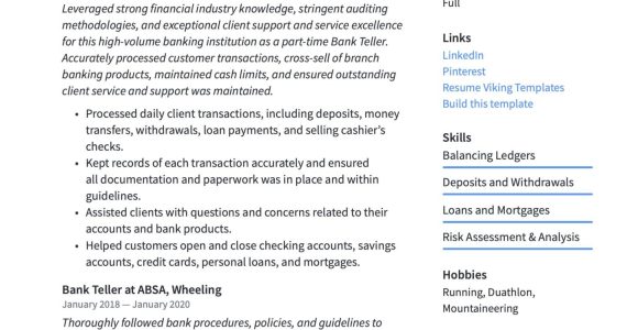 Sample Of A Bank Tellers Resume with One Year Experience Bank Teller Resume & Writing Guide  20 Templates Pdf 2022
