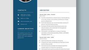 Sample Of A County Clerk Resume Free Free County Clerk Resume Template – Word, Apple Pages …