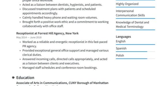 Sample Of A Dentdist Front Desk Resume Dental Receptionist Resume Examples & Writing Tips 2022 (free Guide)