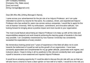 Sample Of A Faculty Adjunct Resume Adjunct Professor Cover Letter Examples – Qwikresume