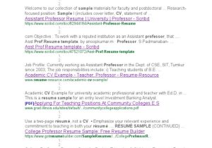 Sample Of A Faculty Adjunct Resume Sample Links for Resumes Pdf