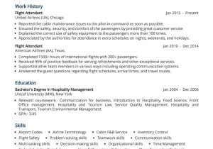 Sample Of A Flight attendant Resume Flight attendant Resume Example 2022