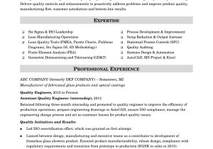 Sample Of A Good Production Resume Sample Resume for A Midlevel Quality Engineer Monster.com