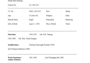 Sample Of A Good Resume In Malaysia Resume-sample Spm Pdf Malaysia Business