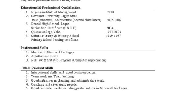 Sample Of A Good Resume In Nigeria Cv Sample In Nigeria Pdf Cognition Learning