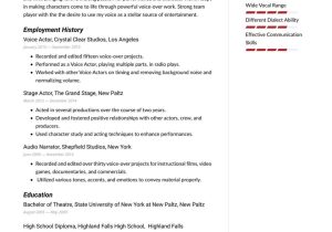 Sample Of A Human Voiced Resume Voice Actor Resume Examples & Writing Tips 2022 (free Guide)