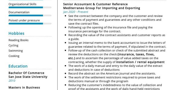 Sample Of A Professional Accountant Resume Senior Accountant Resume Example 2021 Writing Guide – Resumekraft