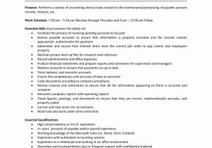 Sample Of Duties and Responsibilities In Resume √ 20 Account Payable Job Description Resume In 2020