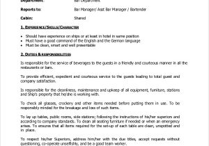 Sample Of Duties and Responsibilities In Resume Free 11 Sample Waiter Job Descriptions In Pdf