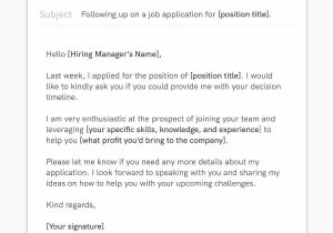 Sample Of Follow Up Email for Resume How to Follow Up On A Job Application (with Email Sample)