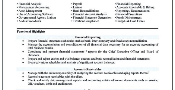 Sample Of Functional Resume for Accountant Accounting Resume Ought to Be Perfect In Any Way. if You Want to …