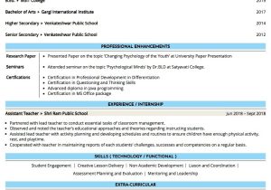 Sample Of Functional Resume for Teacher Sample Resume Of Primary School Teacher (tgt) with Template …