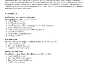 Sample Of Golf Resume for Job Application Golf Instructor Resume Sample 2022 Writing Tips – Resumekraft