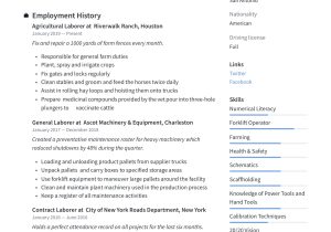 Sample Of Hands On Farming Resume General Laborer Resume & Writing Guide  12 Free Templates 2022