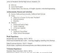 Sample Of High School Activities Resume High School Resume – Resume Templates for High School Students and …