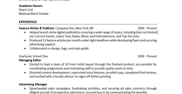Sample Of High School Student Resume for College High School Resume Template Monster.com