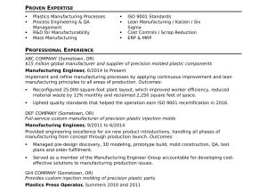 Sample Of It Process Engineer Resume Manufacturing Engineer Resume Sample Monster.com