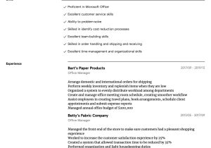 Sample Of Management Skills On A Resume Office Manager Resume Samples All Experience Levels Resume.com …