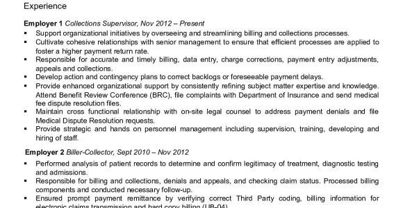 Sample Of Medical Billing and Collections Resume Medical Billing Resume