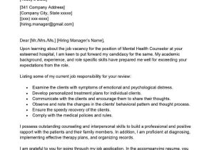 Sample Of Mental Health Counselor Resume Mental Health Counselor Cover Letter Examples – Qwikresume