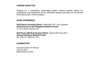 Sample Of Nursing Objectives for Resume Sample Nursing Resume Pdf