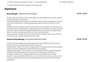 Sample Of Objectives In Resume for Nurses Nursing Management Resume Samples All Experience Levels Resume …